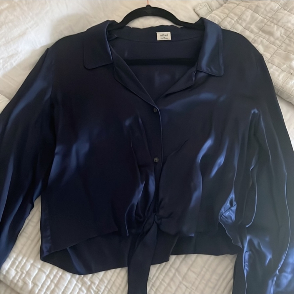 Wilfred satin tie blouse